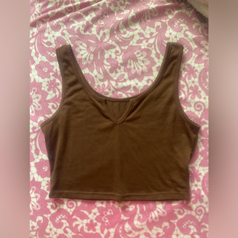 SHEIN XS Brown Crop Top